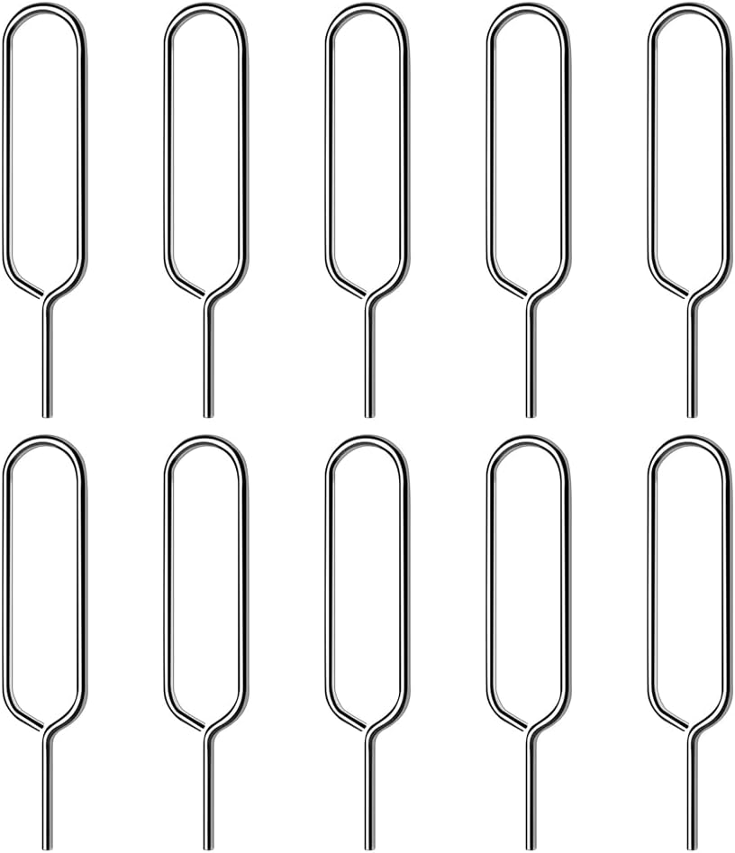 Stainless Steel Sim Card Tray Pin Eject Removal Tool Needle Opener 10 Pack for Smartphones,Mifi, Wireless Hotspot,4G&5G Sim Card Routers.