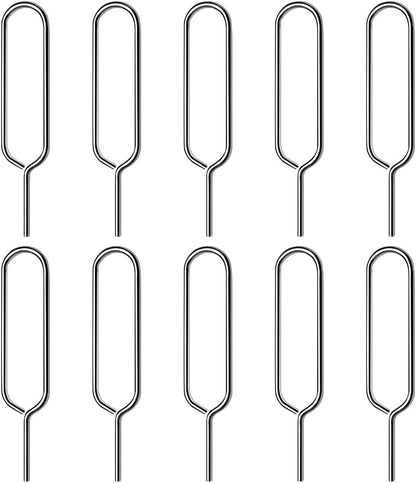 Stainless Steel Sim Card Tray Pin Eject Removal Tool Needle Opener 10 Pack for Smartphones,Mifi, Wireless Hotspot,4G&5G Sim Card Routers.