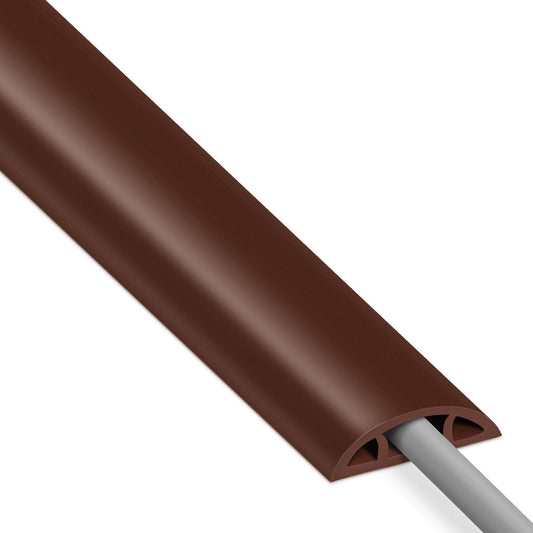 Brown PVC Floor Cord Cover - 4ft, Cord Protector, Wide Cavity W0.47 x H0.28