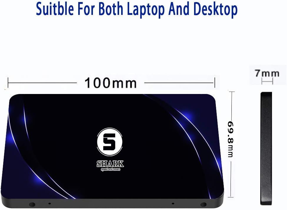 SSD SATA 2.5" 64GB Shark Speed Internal Solid State Drive High Performance Hard Drive for Desktop Laptop SATA III 6Gb/s(64GB, 2.5''-SATA3)