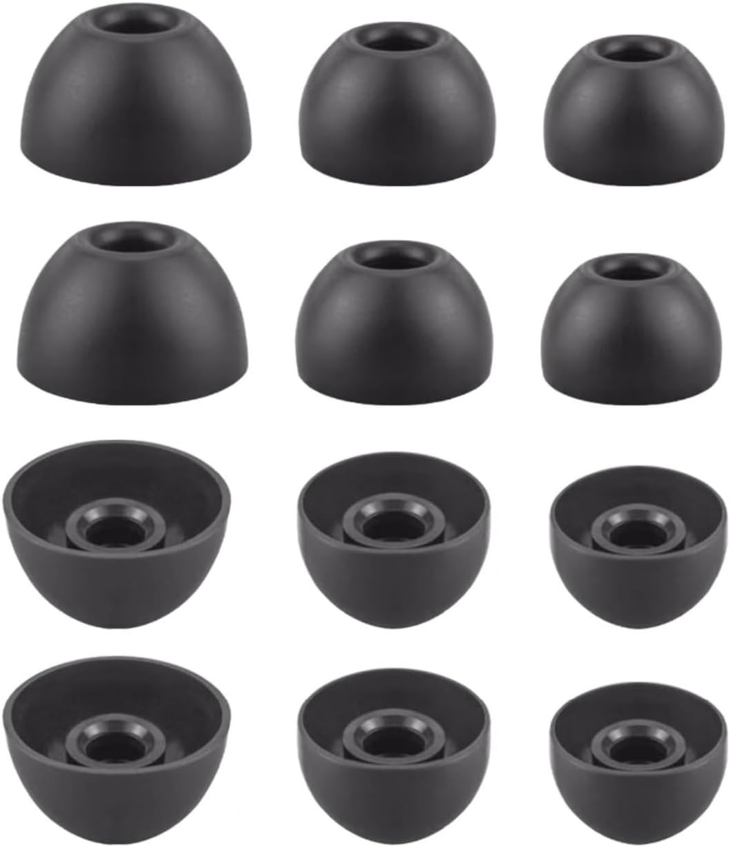 Replacement Ear Tips for Beats Fit Pro, Beats Studio Buds+, Beats Studio Buds, Beats Solo Buds Silicone Earbuds Washable Noise Isolation, Fit in The Charging Case, 6 Pairs S/M/L (Black)