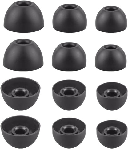 Replacement Ear Tips for Beats Fit Pro, Beats Studio Buds+, Beats Studio Buds, Beats Solo Buds Silicone Earbuds Washable Noise Isolation, Fit in The Charging Case, 6 Pairs S/M/L (Black)