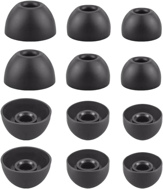 Replacement Ear Tips for Beats Fit Pro, Beats Studio Buds+, Beats Studio Buds, Beats Solo Buds Silicone Earbuds Washable Noise Isolation, Fit in The Charging Case, 6 Pairs S/M/L (Black)