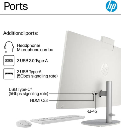 HP All-in-One Desktop - 27'' FHD Touchscreen Computer, Windows 11 Pro, Intel 12-core Ultra 7 155U(Beats i7-1355U), Wi-Fi 6, Bluetooth, Adjustable Height, Anti-Glare (32GB RAM | 1TB SSD)