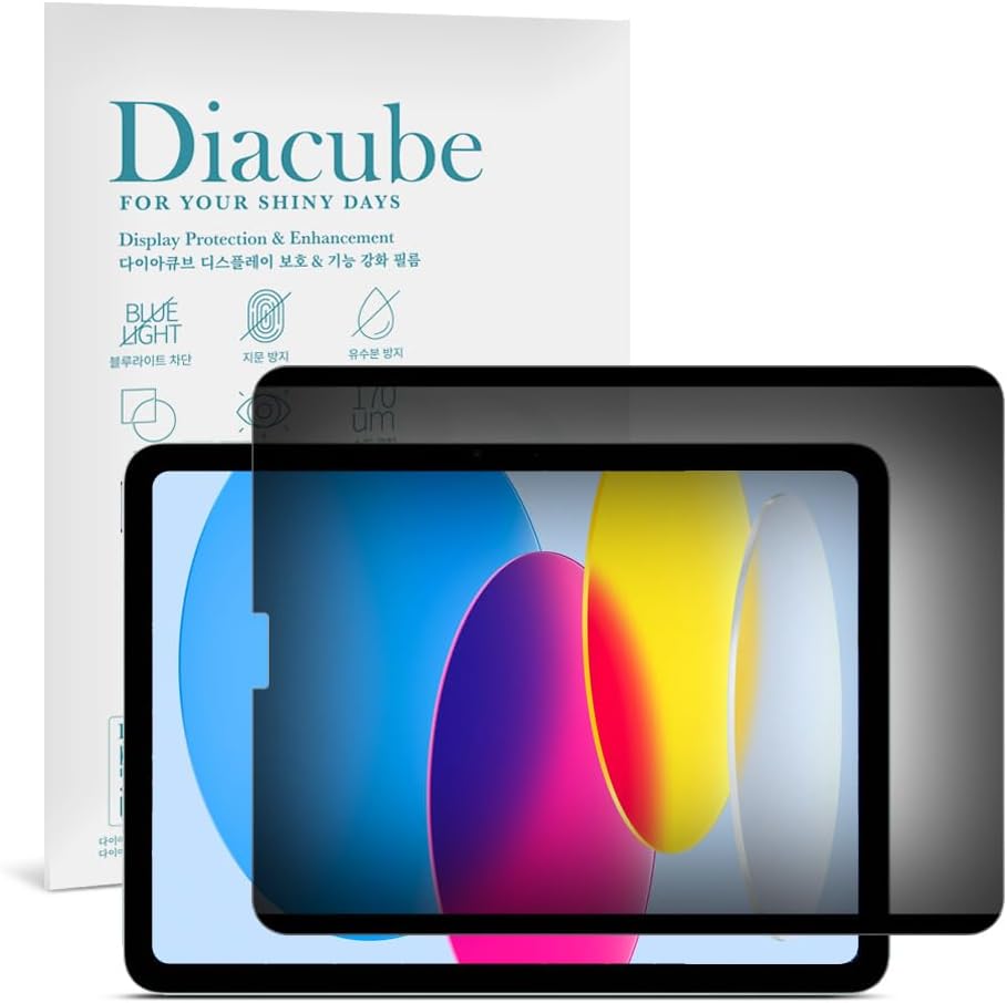 Magnetic and Nano Suction Adsorption 360° 4-Way Privacy Screen Protector for iPad 10th Generation 10.9 inch | Detachable, Anti-Spy, Anti-Fingerprint | Works in Both Landscape & Portrait Modes