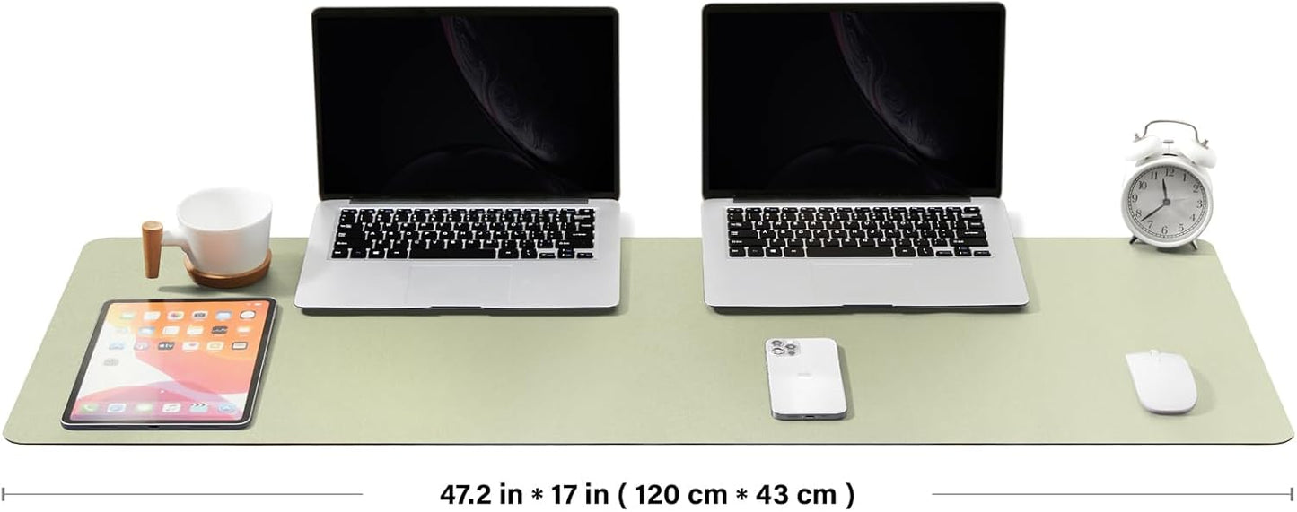 Large Cork Desk Mat - 47.2"x 17" Desk Pad for Office and Home - Ideal for Large Mouse Pad and Desk Mats on Top of Desks(Light Green)