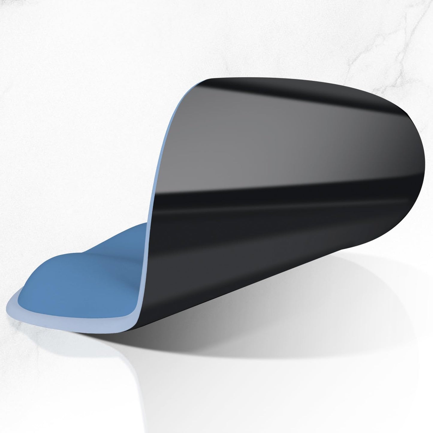 ITNRSIIET Ergonomic Mouse Pad with Wider Memory Foam Wrist Rest +17%, Curved Cushion Reduces Pressure 20%, Pain Relief, Non-Slip, Smooth, Cute Color Desk Accessory, 9.85 x 9 inch, Gradient Blue Ombre