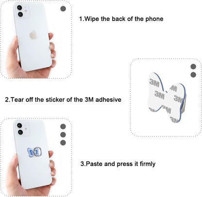 Bonoma Butterfly Phone Ring Holder, 3 Pack Universal Finger Ring Stand Grip Kickstand Ring, 360° Rotation Universal Stylish Stand Compatible with All Smartphones
