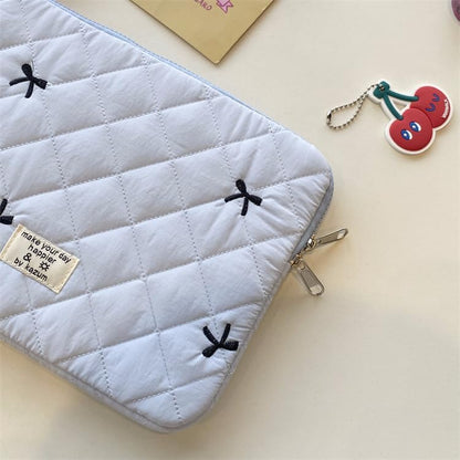 Cute Bow Graphic Carrying Laptop Bag Y2K Preppy Laptop Sleeve Case Bag Kawaii Pad Computer Protect Case Pouch (11 inch,Black)