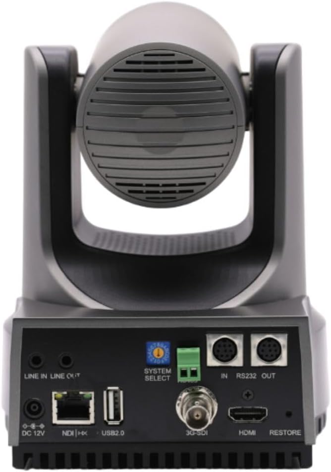 PTZOptics Move 4K 30x Auto-Tracking PTZ Camera with Built-in Tally Light, 3D Noise Reduction, and Advanced White Balance Modes (Gray)