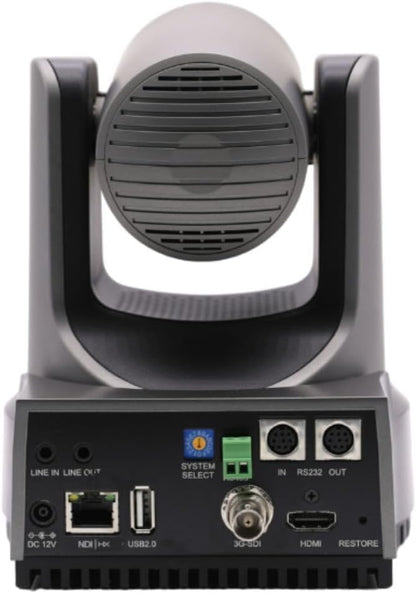 PTZOptics Move 4K 30x Auto-Tracking PTZ Camera with Built-in Tally Light, 3D Noise Reduction, and Advanced White Balance Modes (Gray)