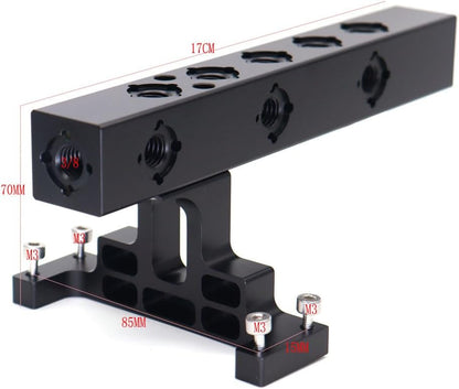 Lightweight Top Handle, Camera Top Handle Grip, Universal Handle with 5X 3/8'' Screw Adapters for DSLR Camera Rigs - Black