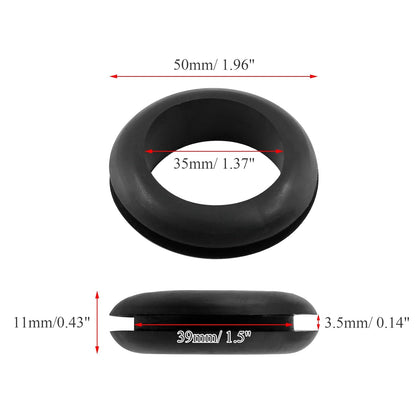 12 Pcs Rubber Grommets, 1-3/8" Inside Diameter 1-1/2" Drill Hole Rubber Wire Grommets for Wire, Firewall, Cables, Plugs