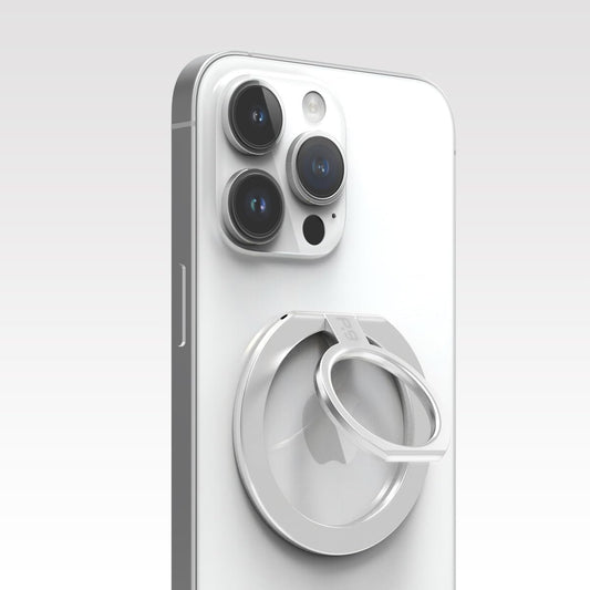 PureGear Magnetic Phone Grip Ring Stand, Magnetic Phone Ring Holder for MagSafe iPhone 16, 16 Pro, 16 Plus, 16 Pro Max, 15, 15 Plus, 14, 14 Pro, 14 Pro Max, 13, 12 Adjustable Kickstand(Brushed Silver)