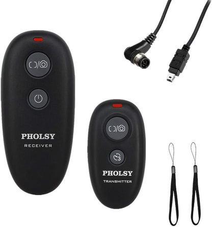 PHOLSY Wireless Shutter Release Camera Remote Compatible with Nikon Z5 Z8 Z9 Z7ii Z6 Z6ii D750 D780 D7500 D7200 D5600 D5500 P7700 P7800 P950 D90 D4 D5 D6 D800 D850 D810 D700 D300 D200 COOLPIX Series