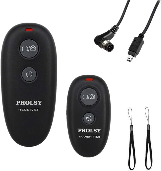 PHOLSY Wireless Shutter Release Camera Remote Compatible with Nikon Z5 Z8 Z9 Z7ii Z6 Z6ii D750 D780 D7500 D7200 D5600 D5500 P7700 P7800 P950 D90 D4 D5 D6 D800 D850 D810 D700 D300 D200 COOLPIX Series
