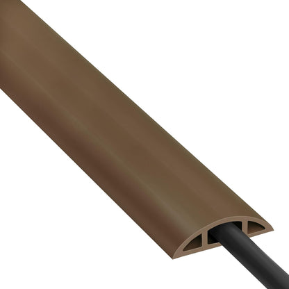 ZhiYo 4ft Cord Hider Floor for 1 Small Wire, Soft PVC Cord Covers for Wires on Floor, Wire Cover to Hide Power Cords, Cable Cover Protect Cords, Cable Cavity: W0.47in x H0.28in Vintage Coffee Brown