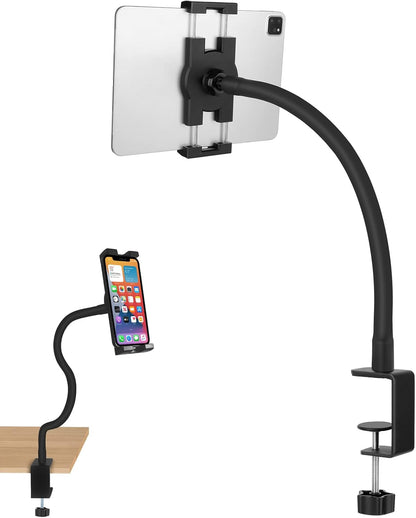 Tablet Stand Holder,Gooseneck Desktop iPad Mount for Table/Bed/Lectern/Kitchen,19.7" Flexible Adjustable Arm,Compatible with 4.7~12.9" iPad/iPhone/Nexus/LG G Pads/e-Reader/Kindle/Switch/Galaxy Tabs