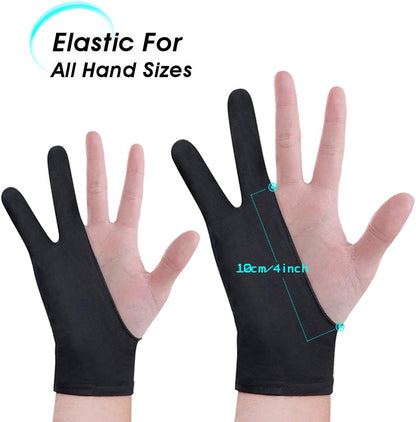 VEIKK Artist Glove for Drawing Tablet Free Size, 1 Unit for Left-Handed or Right-Handed- Black