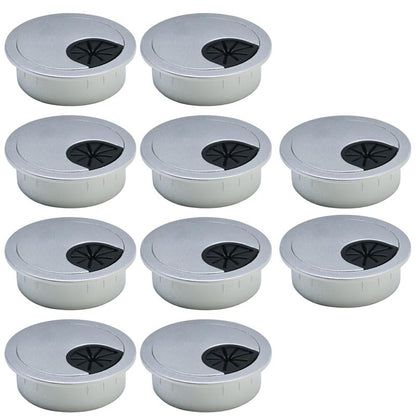 10 Pcs Desk Grommet 2" / 50 mm, Desk Cord Hole Cover, Cable Grommet ABS Plastic, Desk Hole Grommet for Home & Office Pc, Detachable Cable Cord Organizer-Silver Sand