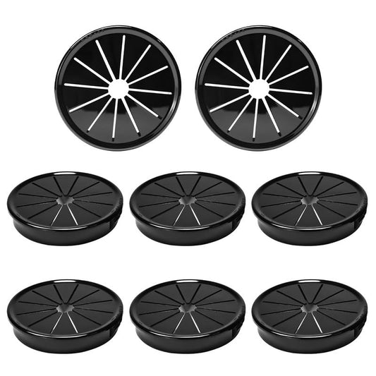 8PCS Cable Grommets, 2-3/8"(60mm) Desk Hole Cover Petal Shaped Buckle Type Nylon Snap Bushing Grommet, Wire Hole Cover Insert for Cables and Cords Management and Protection of Cabinet, Black