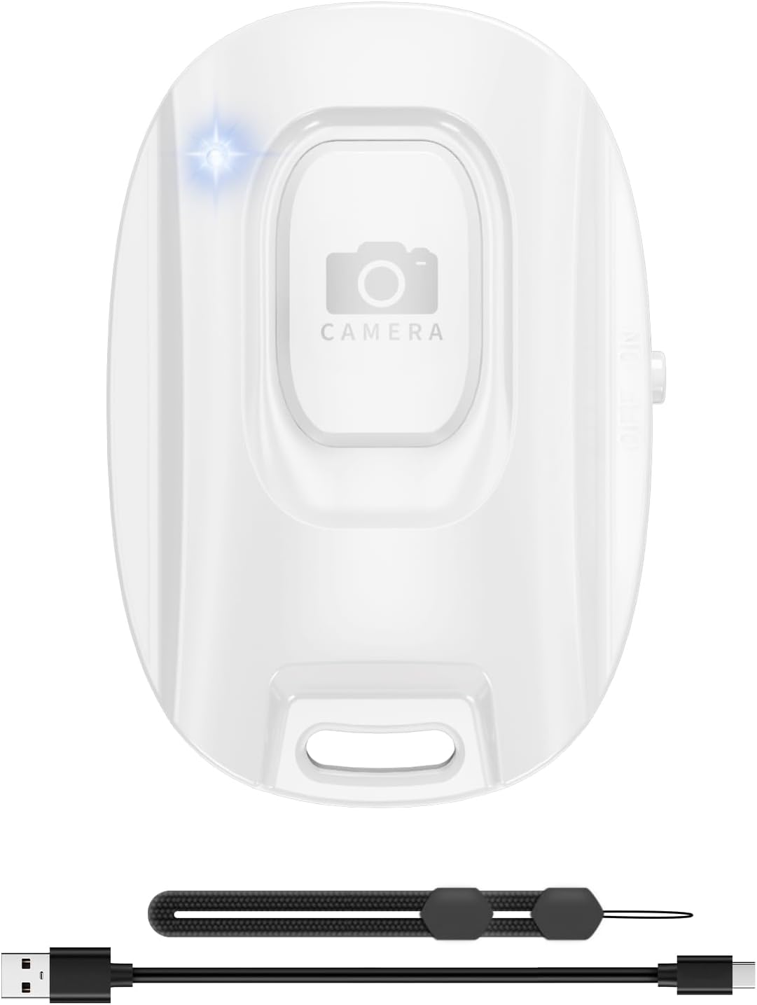 MAIRAN Rechargeable Wireless Camera Remote Shutter for iPhone and Android Smartphones, Bluetooth Phone Remote Control,Selfie Button for Photos and Videos Charging Cable Included-White