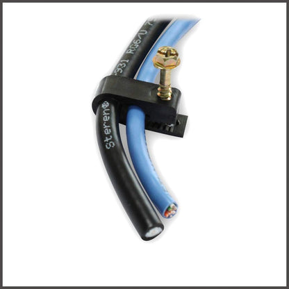 STEREN Coaxial Cable Clips - Cable Holder - Siding Clips for Hanging - Cord Holder for Desk - Cable Clamps - Cord Clip - Wire Organizer Clips - Tv Mount Screws (Black, 100 Count - Dual Screw)