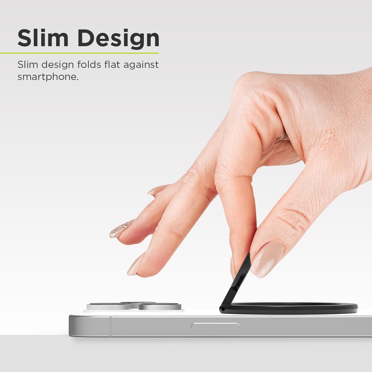 PureGear Magnetic Phone Grip Ring Stand, Magnetic Phone Ring Holder for MagSafe iPhone 16, 16 Pro, 16 Plus, 16 Pro Max, 15, 15 Plus, 14, 14 Pro, 14 Pro Max, 13, 12, Adjustable Kickstand(Carbon Fiber)