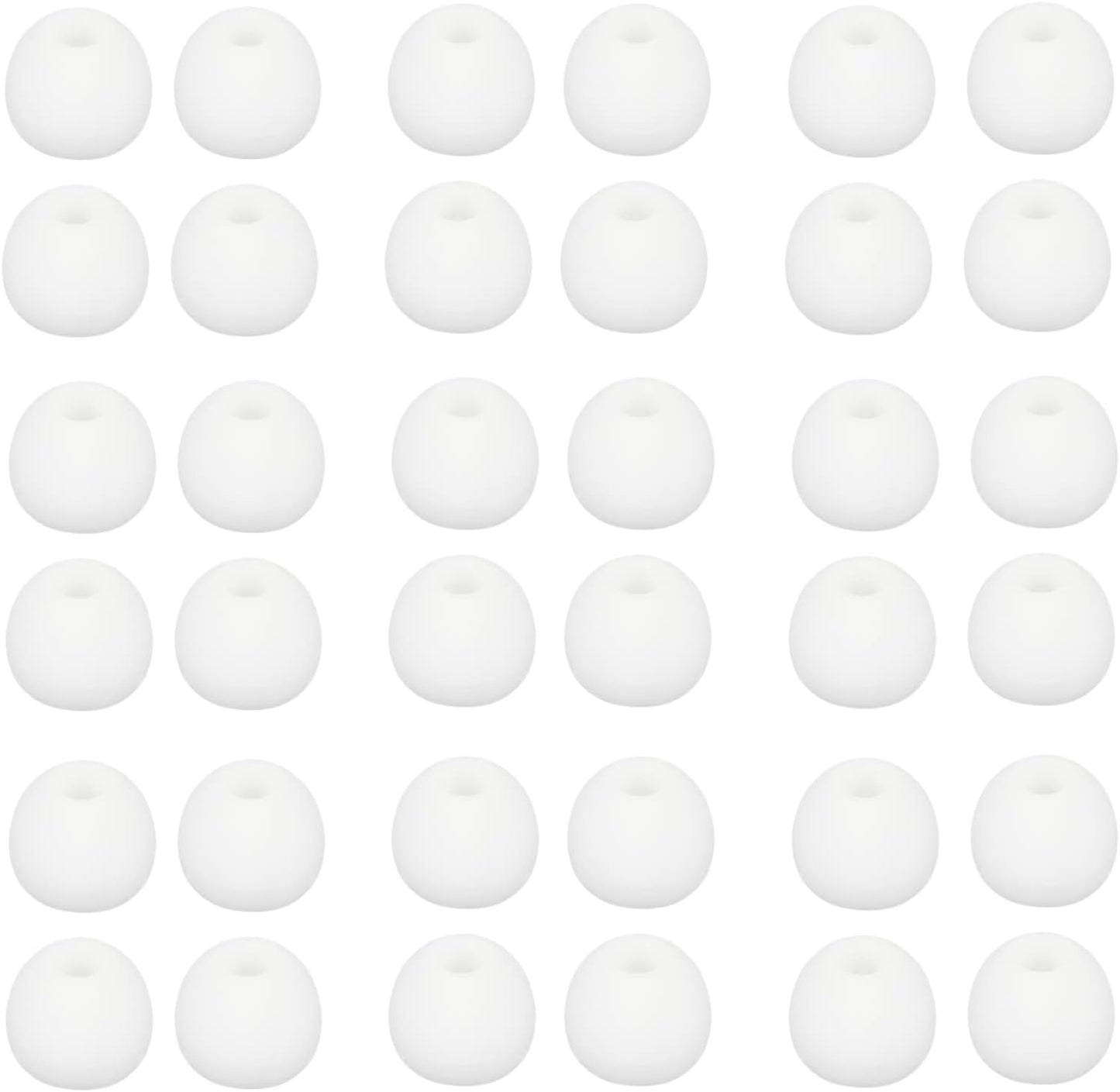 36 Pieces Large Earbud Tips Soft and Comfortable Silicone Earbud Tips Ear Bud Replacement Pieces Silicone Fit Most in-Ear Headphones，Inner Hole 3.8mm -5.5mm，Large White Earbuds Silicone Tips