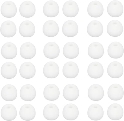 36 Pieces Large Earbud Tips Soft and Comfortable Silicone Earbud Tips Ear Bud Replacement Pieces Silicone Fit Most in-Ear Headphones，Inner Hole 3.8mm -5.5mm，Large White Earbuds Silicone Tips