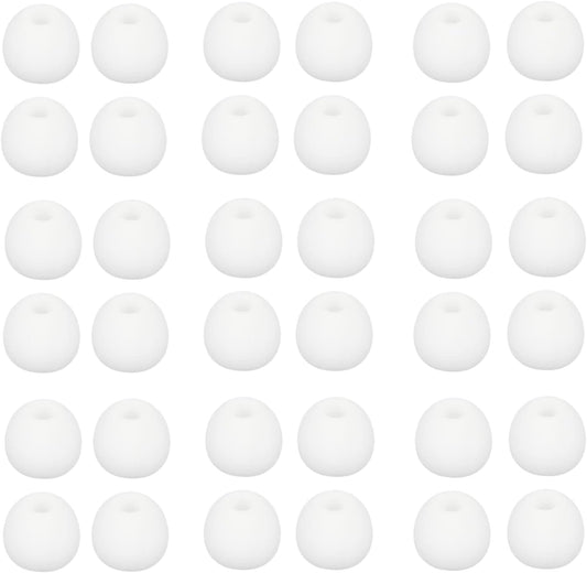 36 Pieces Large Earbud Tips Soft and Comfortable Silicone Earbud Tips Ear Bud Replacement Pieces Silicone Fit Most in-Ear Headphones，Inner Hole 3.8mm -5.5mm，Large White Earbuds Silicone Tips