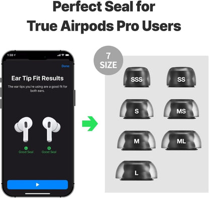AZLA Crystal for Airpods Pro 1st & 2nd Gen (2-Pair SSS) – Airpod Pro Ear Tip Replacement – Airpod Pro Tips with Premium Silicone