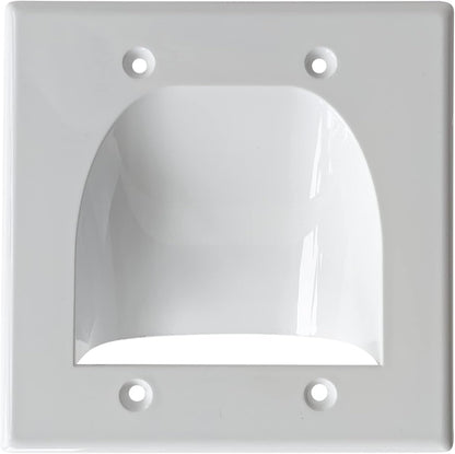 BestMounts - 6 Pack in Wall Cable Management TV Cord Hider for Wall Mounted TV - Recessed Wall Plates Cable Pass Through - Dual Gang Behind Wall Cable Management up to 8-10 Low Voltage Cords (White)