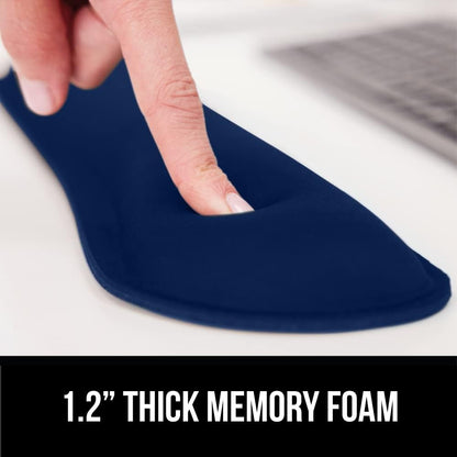 GORILLA GRIP Silky Gel Memory Foam Wrist Rest for Computer Keyboard, Mouse, Ergonomic Design for Typing Pain Relief, Desk Pads Support Hand and Arm, Mousepad Rests, Stain Resistant, 2 Piece Pad, Navy