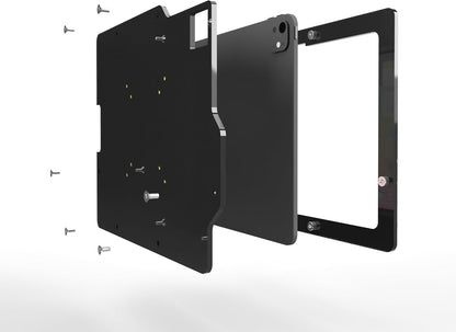 TABcare Anti-Theft Acrylic VESA Enclosure for Apple iPad Pro 13" 2024 with Free Wall Mount Kit & 90-Degree Angle USB C Cable (iPad Pro 13" 2024, White)