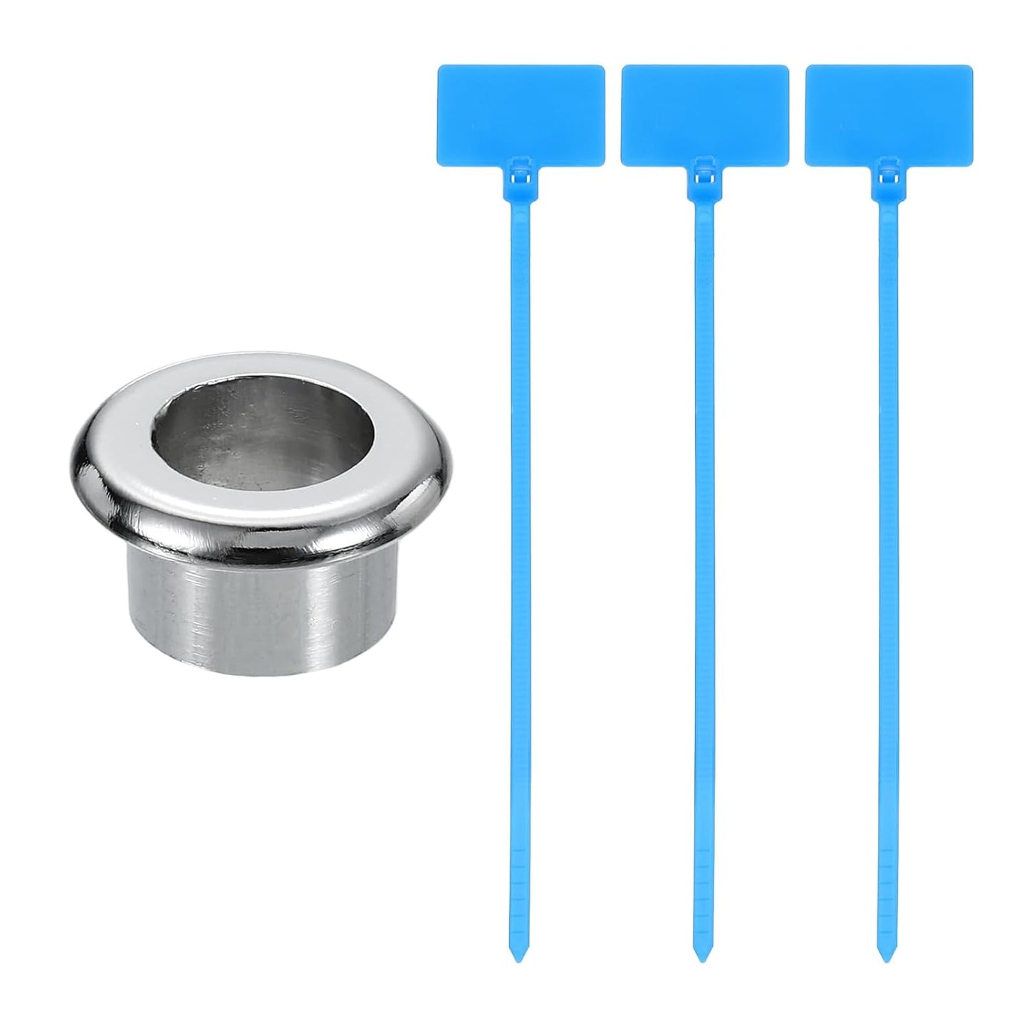 uxcell Desk Grommet, 11/16" (18mm) Zinc Alloy Cable Hole Cover Wire Cord Organizer with Marked Cable Ties for Home Office Desktop Wire, Silver Tone