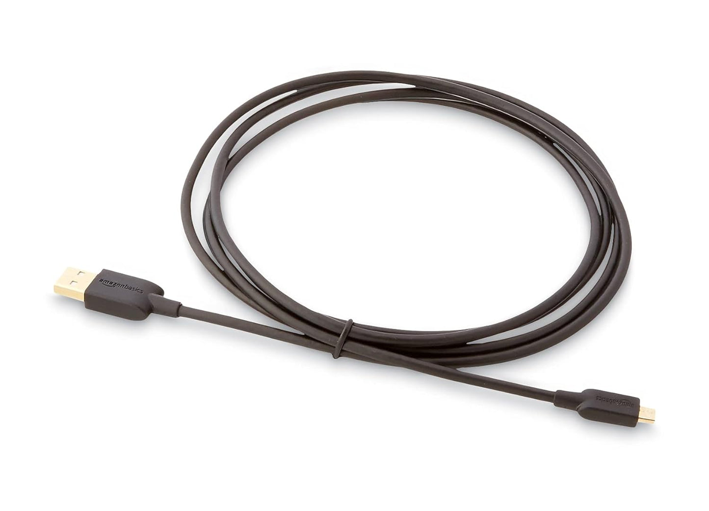 Amazon Basics USB-A to Micro USB Charging Cable, 480Mbps Transfer Speed with Gold-Plated Plugs, USB 2.0, 6 Foot, Black