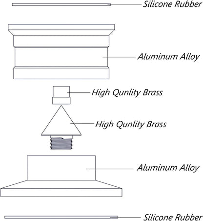Preffair HiFi Speaker Isolation Feet Spikes, Aluminum Shockproof Turntable Stand Feet, Speaker Floor Protector Mat, Adjustable Subwoofer Vibration Absorber, Non-Slip LP Vinyl Record Player Base Pad.