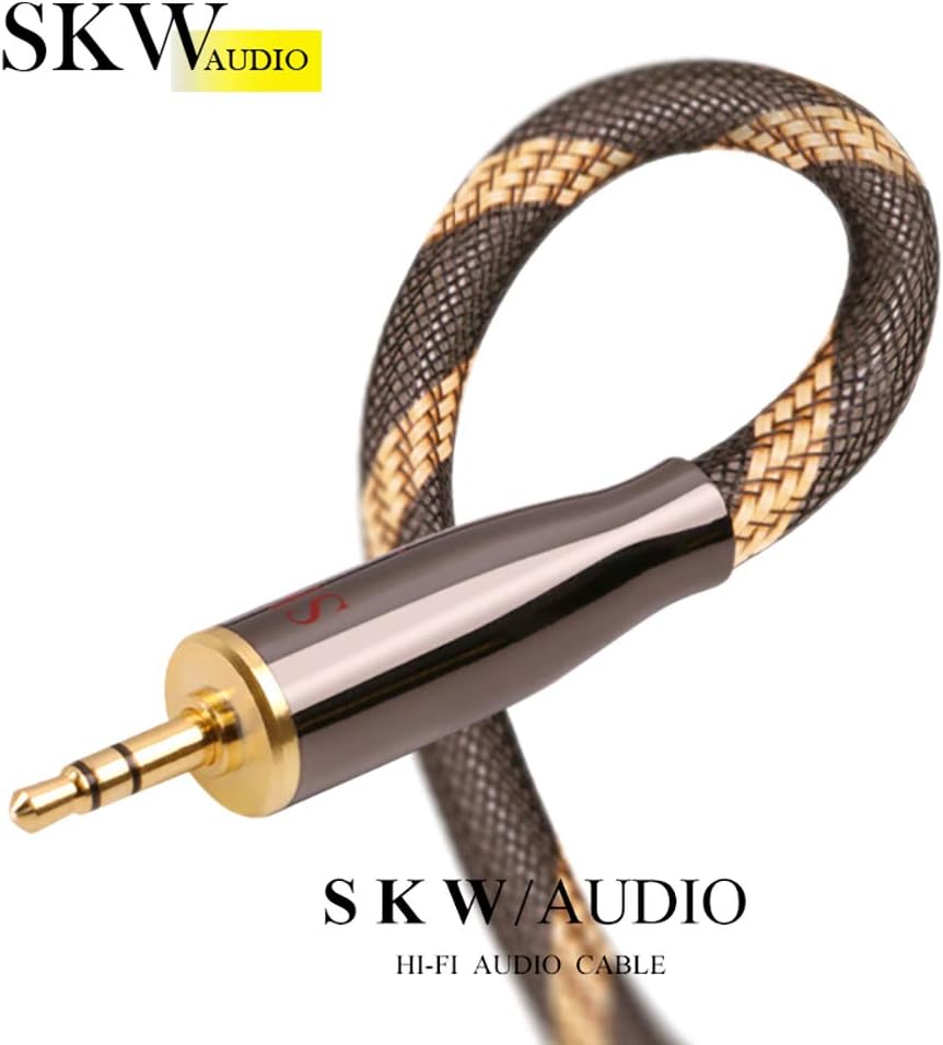 SKW Audiophiles High Gauge AUX Cable 3.5mm Male to Male Jack Cable with Diameter 6.8mm Stereo Audio Cable 3.2ft (1m)