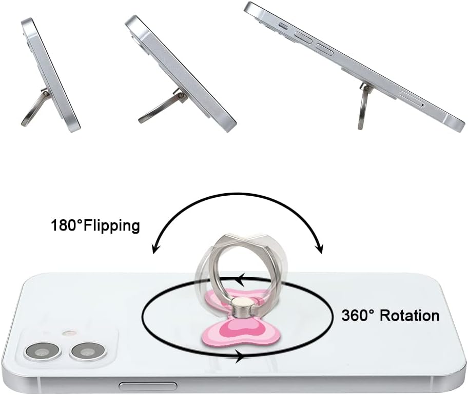 Bonoma Butterfly Phone Ring Holder, 3 Pack Universal Finger Ring Stand Grip Kickstand Ring, 360° Rotation Universal Stylish Stand Compatible with All Smartphones