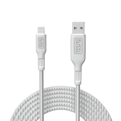 BLACK+DECKER Lightning to USB Cable - Fast Compatible iPhone Lightning Cable - Durable Braided iPhone Charger Cord - for Travel and Daily Use - Multiple Color + Length Options - 9ft