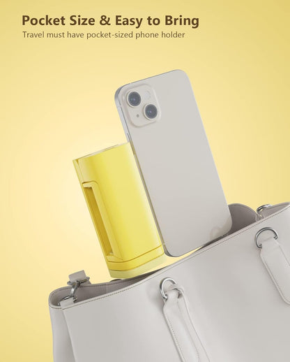MiiKARE Yellow Phone Holder, Universal Portable Electronic Device Mount for Flying, 360 Degree Rotation, Compatible with iPhone, Samsung, Google, Xiaomi etc.