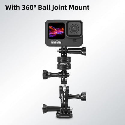 Aluminum 360 Degree Rotation Camera Mount, Metal Bracket Adapter Compatible with GoPro Hero 13/12/11/10/9/8/7/(2018) Black, DJI, Sony and Other Action Cameras