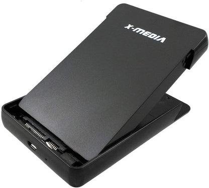X-MEDIA XM-EN2279 2.5-Inch Tool-Free USB 2.0 SATA SSD HDD Hard Disk Drive External Enclosure Case | Support 7mm / 9.5mm