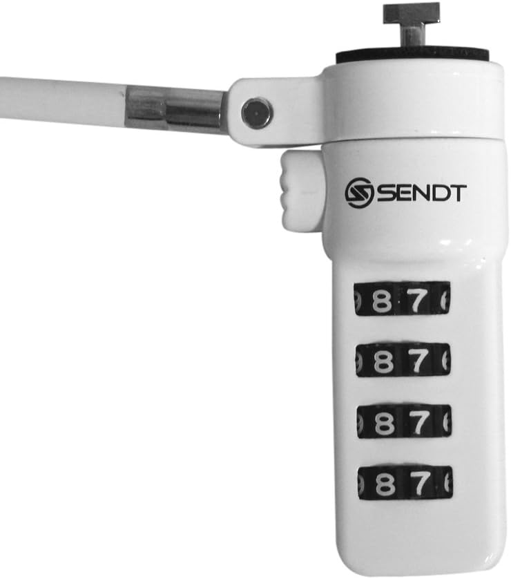Sendt White Notebook/Laptop Combination Lock Security Cable