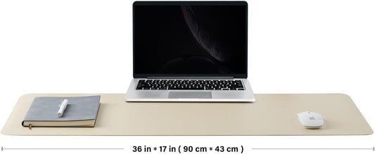 Cork Desk Mat - Dual-Sided Desk Pad for Office and Home - Desk Organization and Accessories - Ideal for Large Mouse Pad and Desk Mats on Top of Desks(Beige,36"x 17")