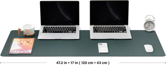 Large Cork Desk Mat - 47.2"x 17" Desk Pad for Office and Home - Ideal for Large Mouse Pad and Desk Mats on Top of Desks(Dark Green)