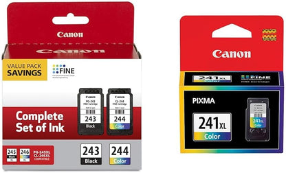 Canon PG-243/ CL-244 Ink Multi Pack, Compatible to TR4520, MX492, MG2520, MG2922, TS302 and TS202 & CL-241XL Compatible to MG2120/MG3120/MG4120,MG3222,MG3520,MG3620,MX459,MX472