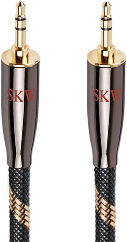 SKW Audiophiles High Gauge AUX Cable 3.5mm Male to Male Jack Cable with Diameter 6.8mm Stereo Audio Cable 4.9ft(1.5m)