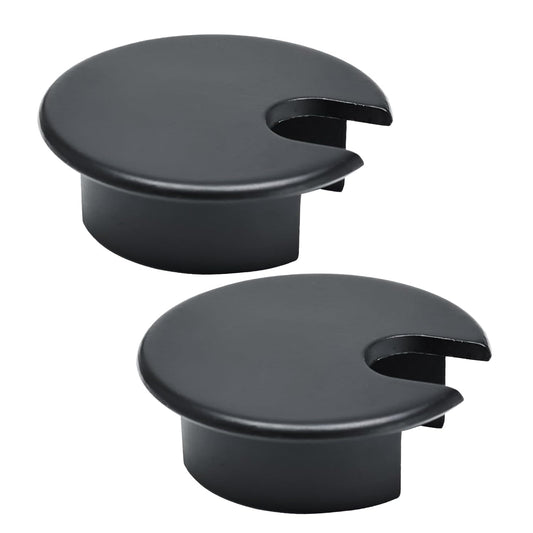 2 Pcs Desk Grommet 1-3/8" / 35 mm, Desk Cord Hole Cover, Cable Grommet Metal Zinc Alloy Materilal, Desk Hole Grommet for Home & Office Pc, Detachable Cable Cord Organizer-Flat Black